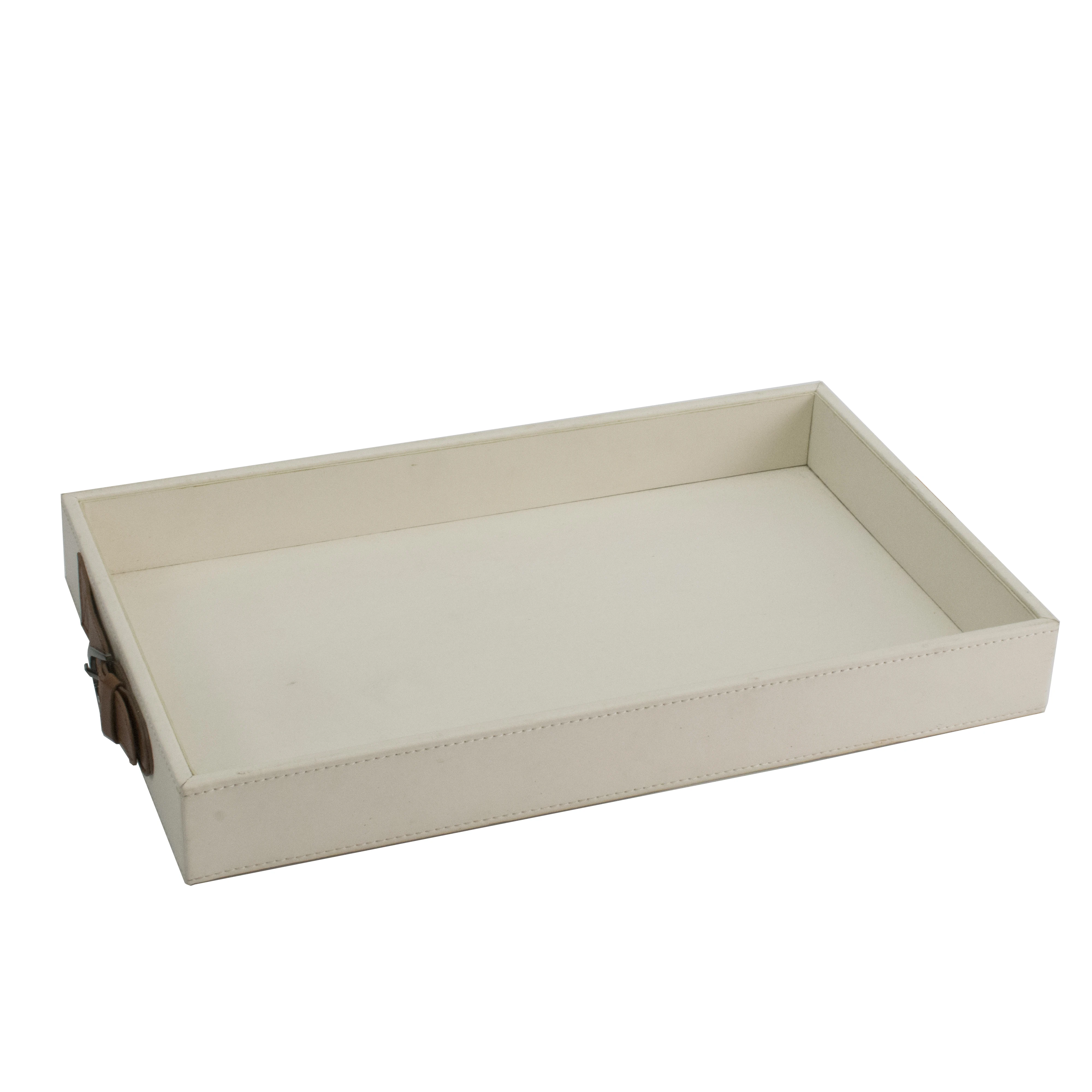 Customize PU Leather Coffee Trays Storage Organizer Service Tray Faux Leather Serving Tray