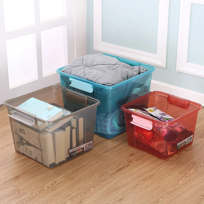 Multifunction Big Heavy Duty Clear Large Organizer Stackable Transparent Plastic Cloths Storage Box