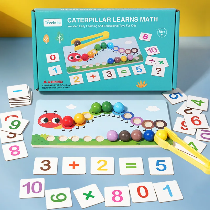 Caterpillar Arithmetic Bead Set 3D Color Focus Training Parent-Child Interactive Early Education Toy Girls CPC Certified
