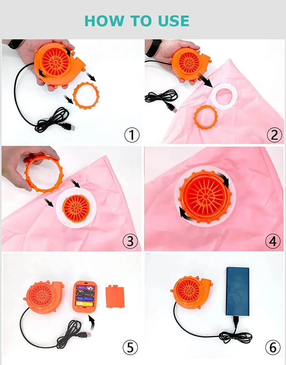 Factory sales cartoon doll inflatable blower USB interface fan dinosaur clothes for mini blower