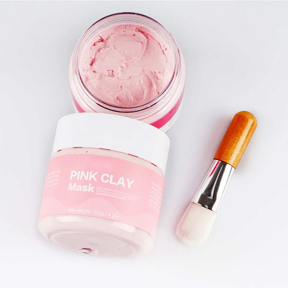 Private Label Facial Mask Pink Clay Mask Bentonite Skin Care Detox Whitening CLAY MASQUES Mud Face Mask