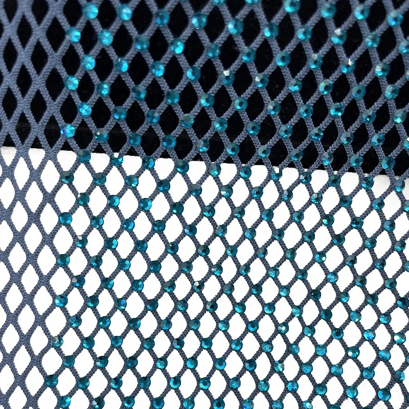 S556  bling hot fix rhinestone mesh fabric trendy customized crystal for dress