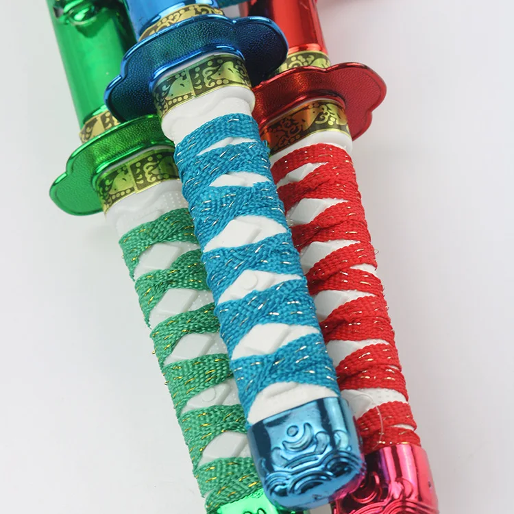 Детская японская серия ниндзя, оружие, пластиковые игрушки, гальванизированный самурайский меч, 3 цвета, Смешанная упаковка