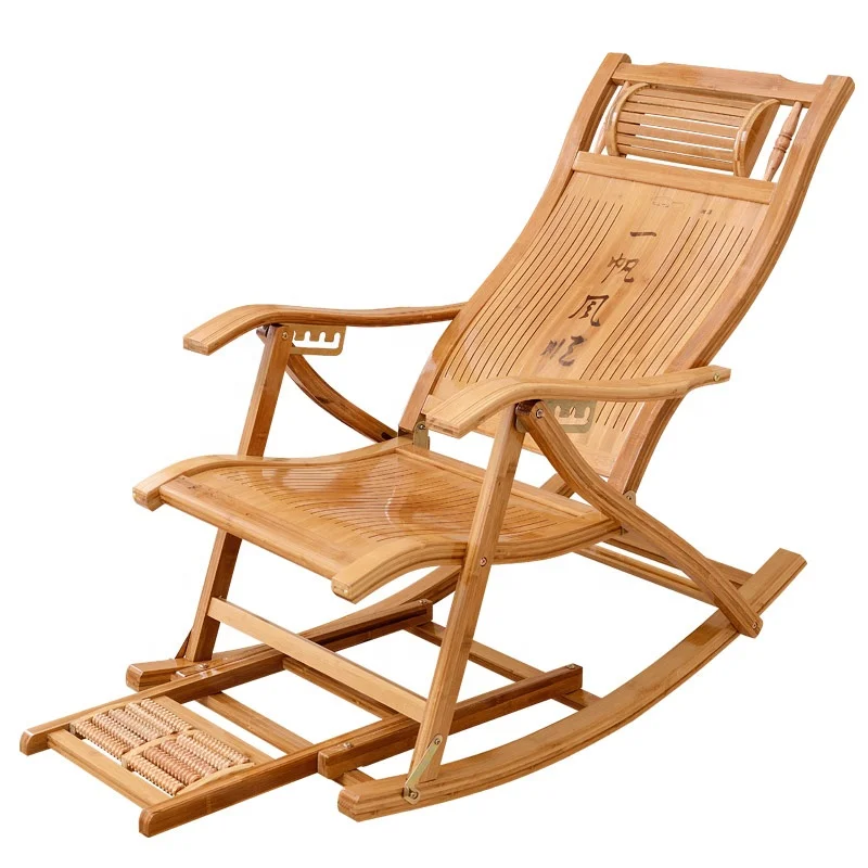 
Bamboo recliner folding chair 