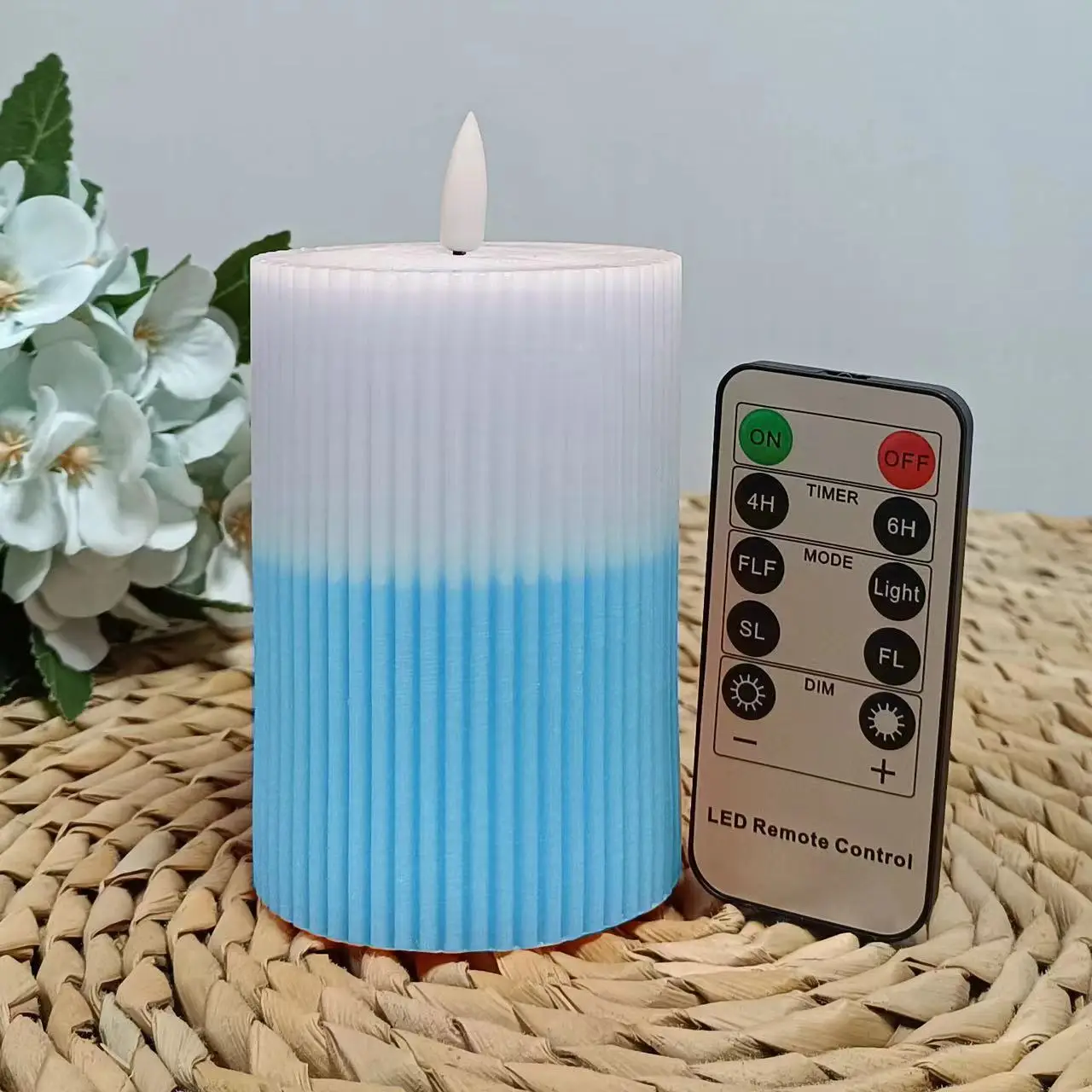 Color Thread Flameless Led Candles Paraffin Stick Votive  pink Orange Pillar  Burning in Bulk Colorful Candles