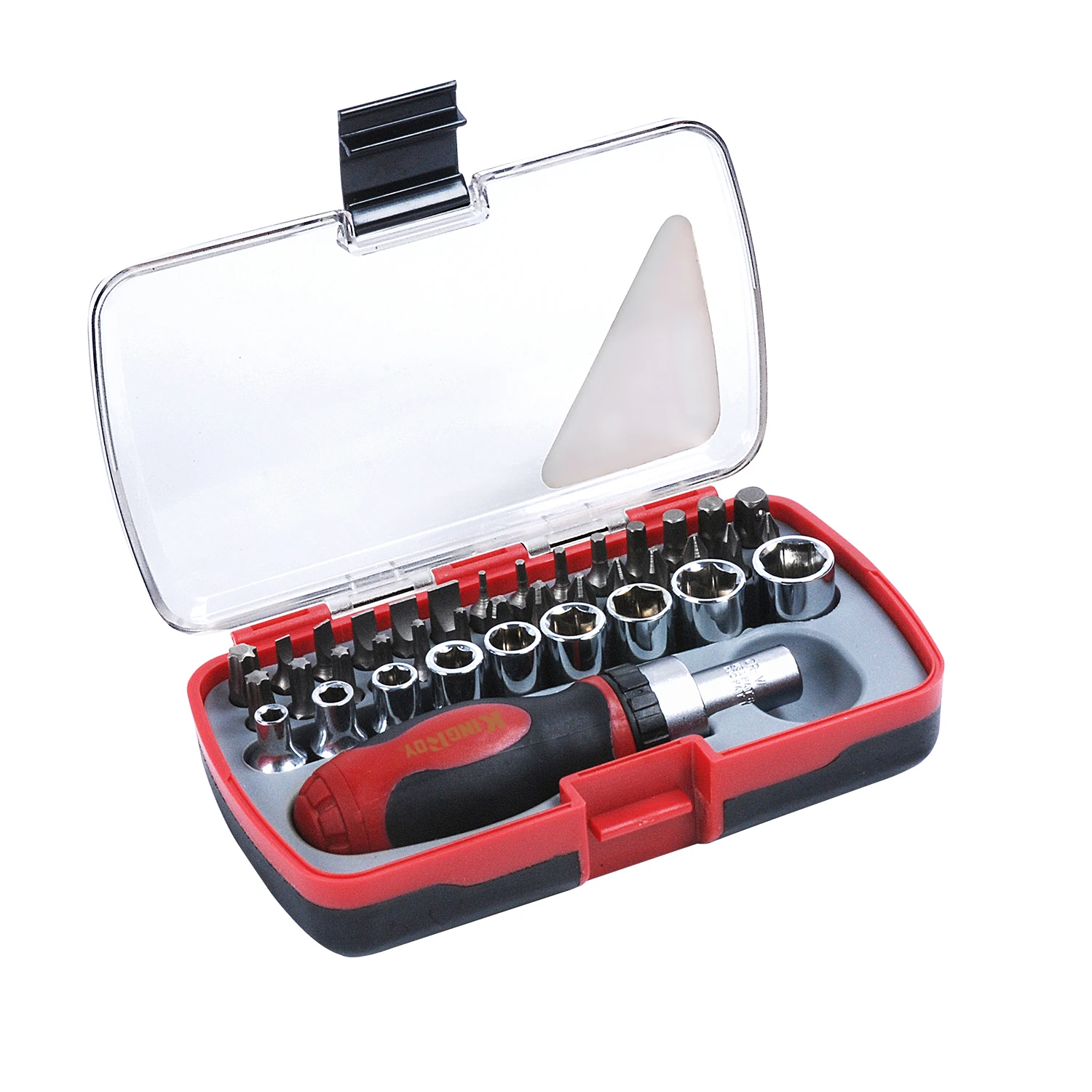 38 IN 1 Multifunctional Hand Tool Imperial or Metric Sockets 1/4' x 25mm Bits And Ratchet Screwdriver Handle Set