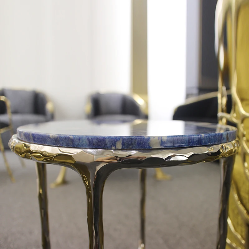 Professional Manufacturer Customized Blue Luxury Stone Coffee Table