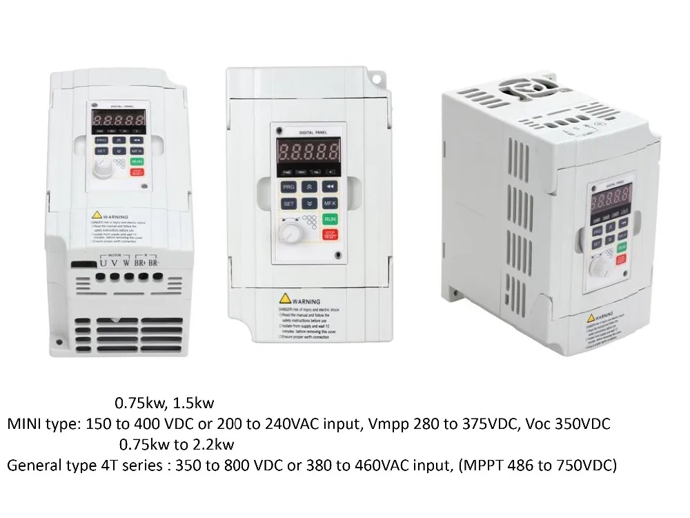 Vmaxpower 5.5kw 3 phase inverter water pumping 1.5KW 2.2KW 4KW hybrid solar pump inverter