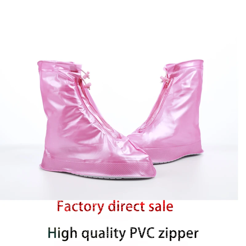 High quality PVC monochrome waterproof boots and boots for men and women general high zipper boots wholesale
