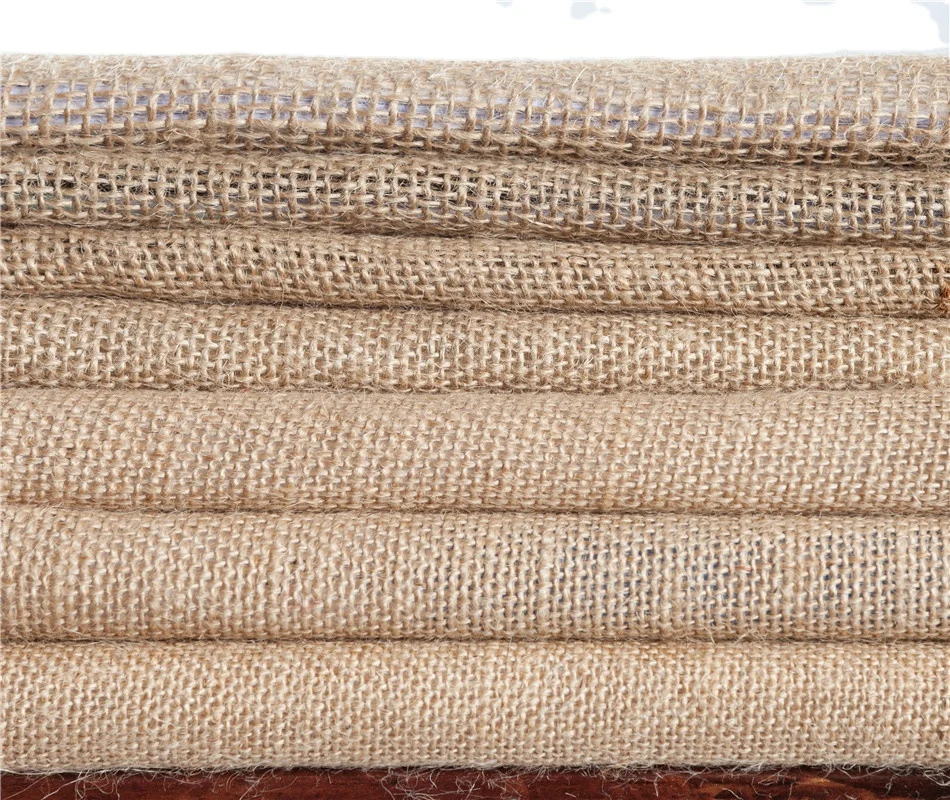 Wholesale Pure Jute Fabric Roll Cloth Organic Hessian Burlap Fabric 100% Hemp Fabric