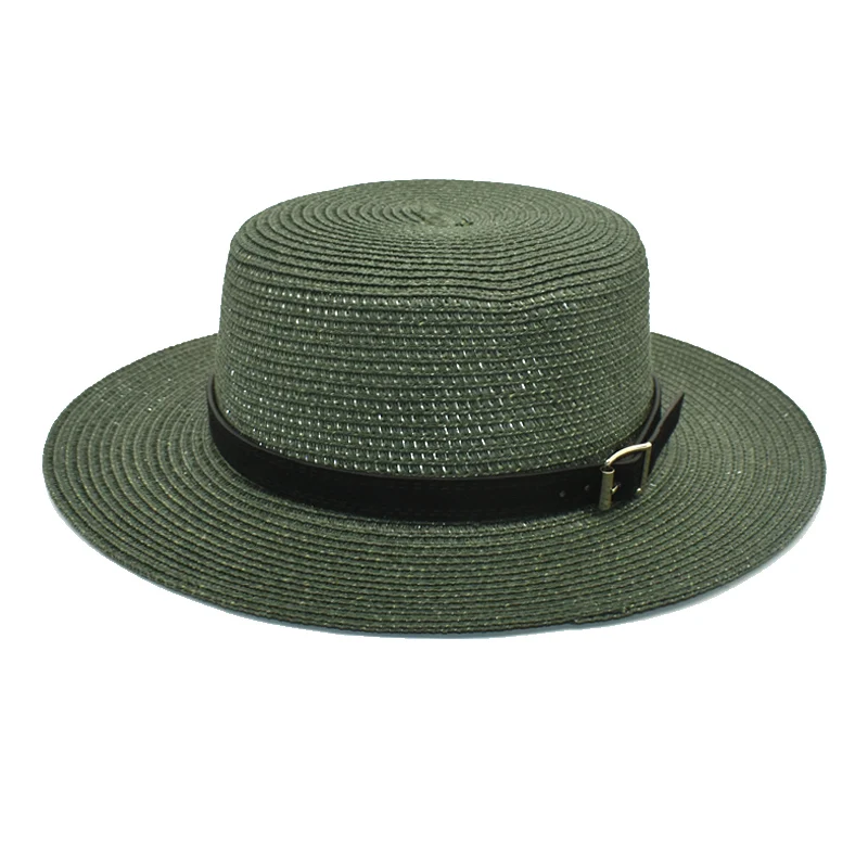 Wholesale unisex straw cowboy hats grass  sun hats solid straw fedora hat