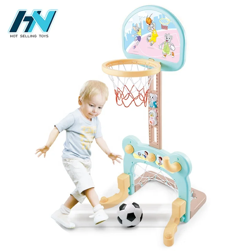 
Kids sport game indoor 2 in 1 football door rack basketball toy set 