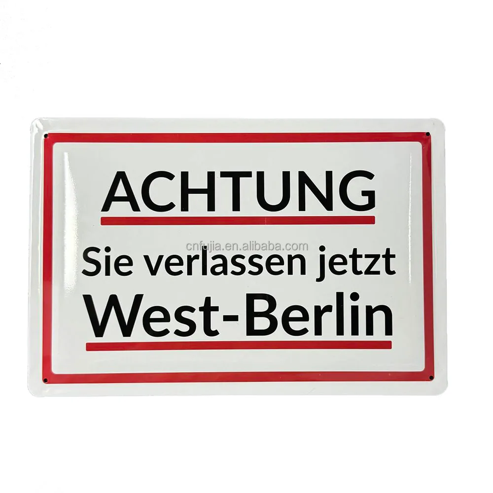 Factory Customized size Berlin city souvenir tin sign metal craft street sign custom design