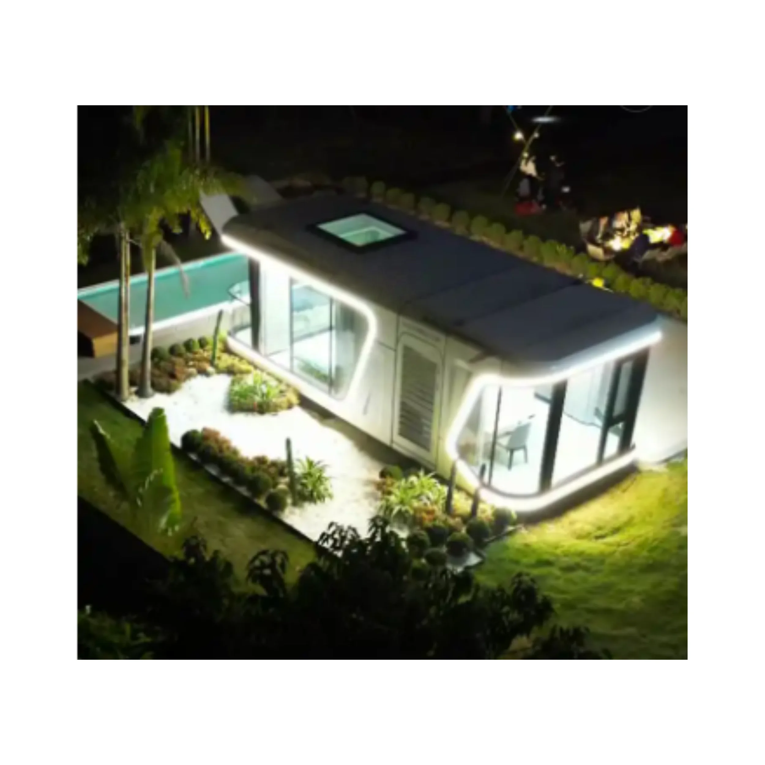 Space capsule holiday cottage star roof house luxury modern prefab homes camp sleeping pod cabin with bedroom