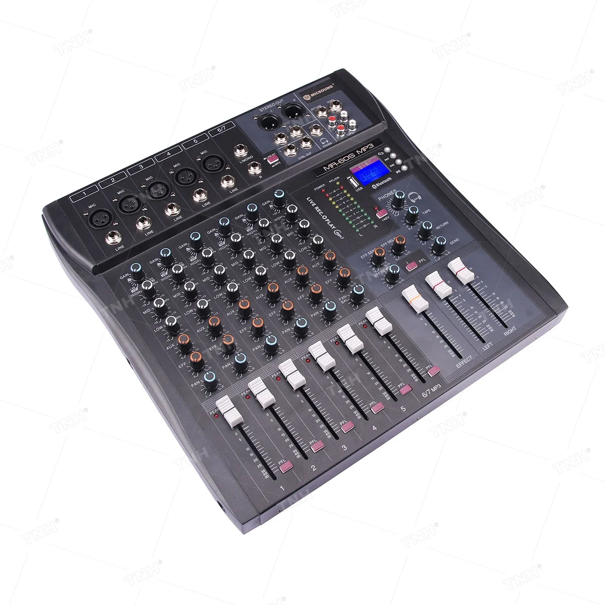 MR-60S MR 60S Professional Audio Mixer Console DJ Player Independent Phantom Power 6 Channels USB Blue Tooth