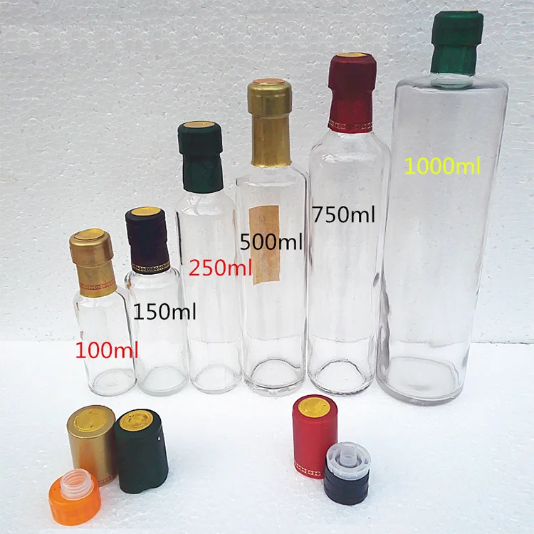 
Factory Wholesale OEM Liquor Juice Drinking Beverage Packing Container ES41 Round Shape 250ml Olive Oil Glass Bottle 