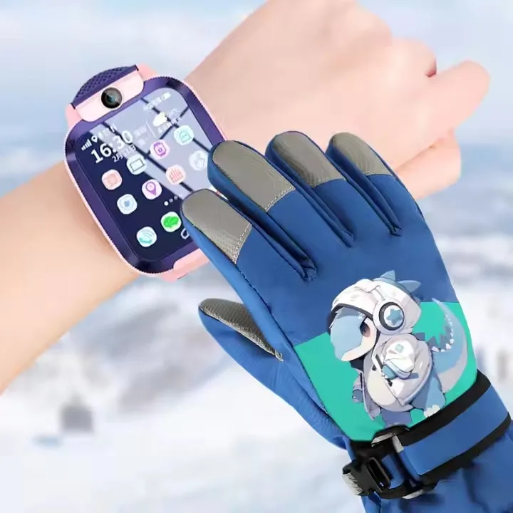 Thicken Kids Winter Gloves waterproof windproof Touchscreen Ski Gloves for Gril Boy Kids Ski Mittens Cold Weather