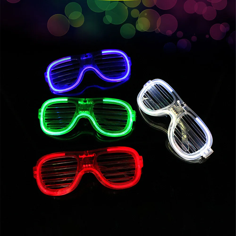 Cheap Light Up Plastic Shutter Shades Glasses Led Sunglasses for Adults and Kids Glow in Dark Party Supplies