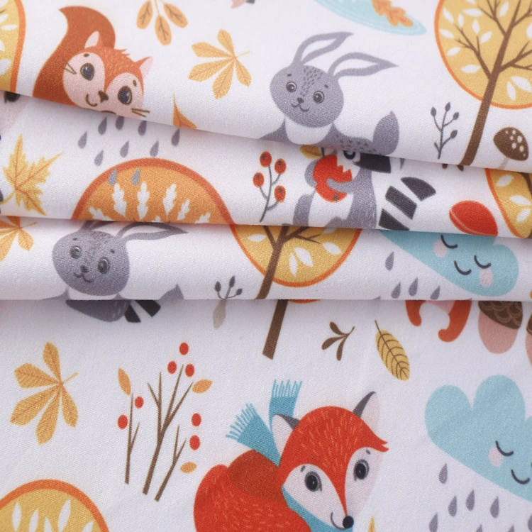 High quality polyester spandex cartoon digital printed dbp fabric double brushed polyester knitting fabric