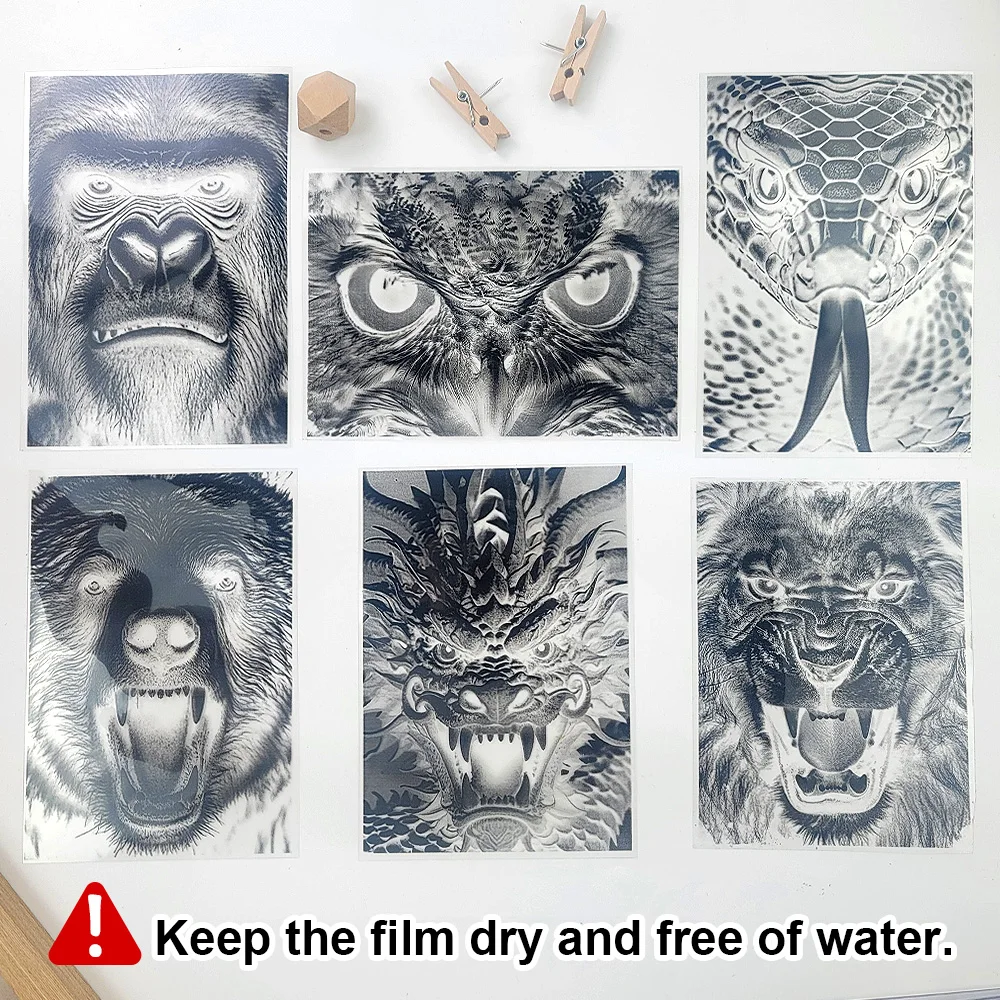 A6 Coloured Sun Printing Cyanotype Paper Film Kit With Animal Head Film Solar Print Paper-30 Pcs & Tutorial For Beginner DIY Art