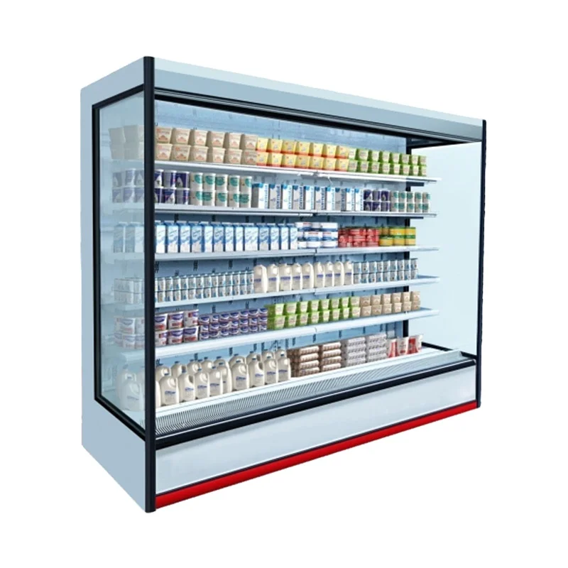 Вертикальная система занавесок для супермаркета с низким передним дистанционным управлением холодильник Visicooler