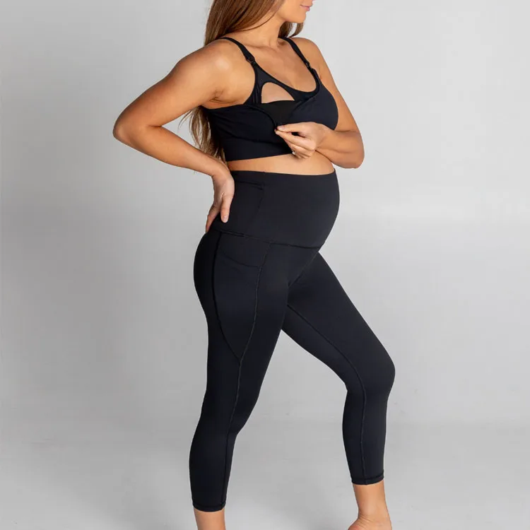 
Womens pregnancy nursing cothing hands free premium pumping maternity bra strap clips wireless sports bra 