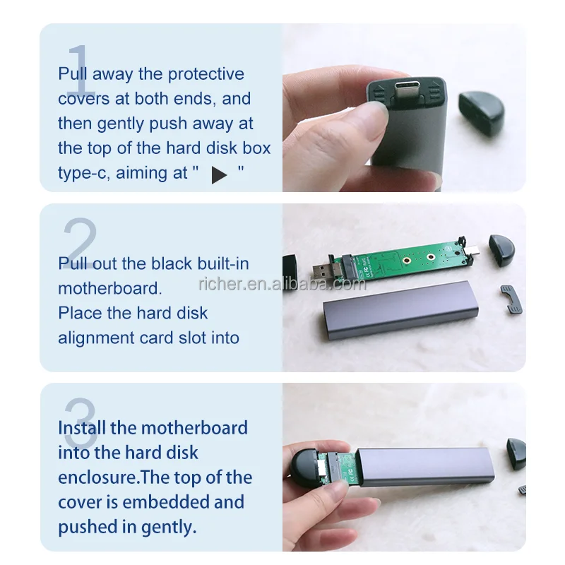 b-key usbc enclosure hard drive sata ngff to usb 3.0 adapter m2 ssd case m.2 ngff ssd enclosure