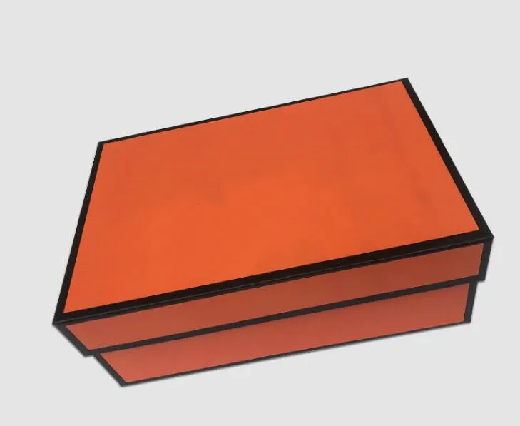 Custom logo rectangular top lid rigid cardboard paper shoe box storage shipping packaging top lid