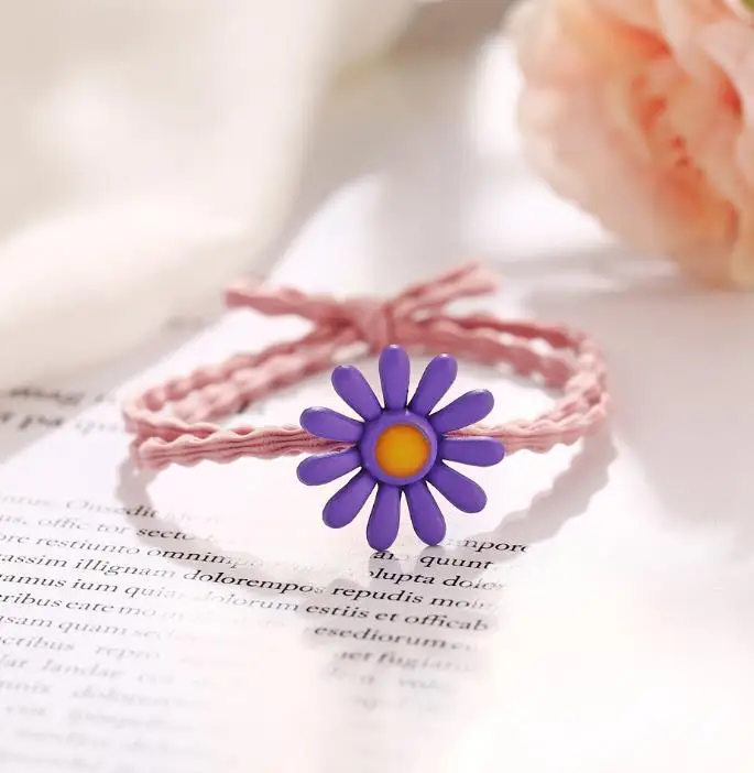 BELLEGIRL Korean style cute girls elastic hair bands factory flower Little Daisy wave knot cross hair bands hair ties