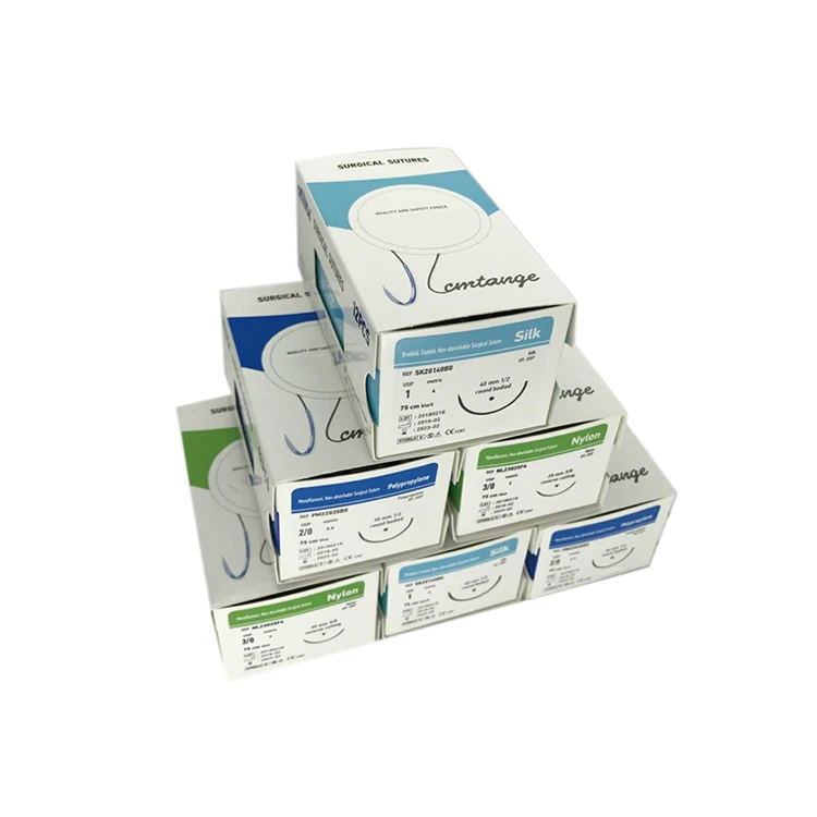 FarmaSino 75cm Medical surgical monofilament polypropylene suture materials with needle