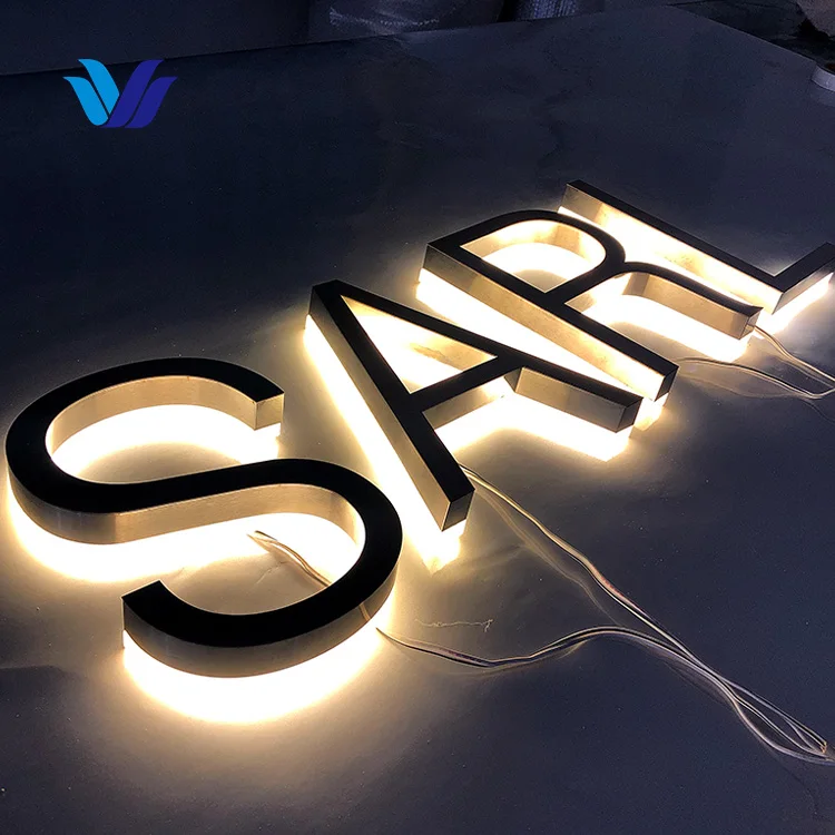 HONGSEN Custom Electronic Signs 3D LED Acrylic Letter Wall Logo Sign backlit metal channel letter for shop