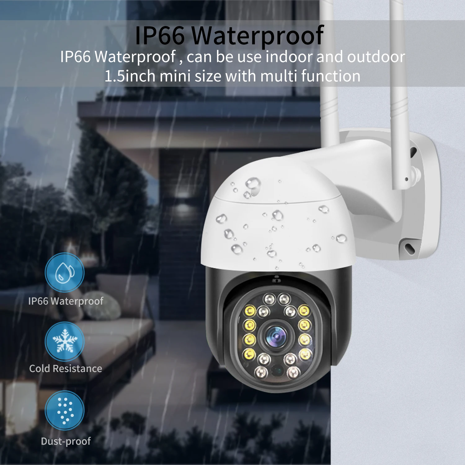 Amazon Hot Sale 1080P Hd IP66 Two-Way Audio Outdoor Smart Home Security Wireless Wifi Waterproof Outdoor IP Ptz Cctv Camera