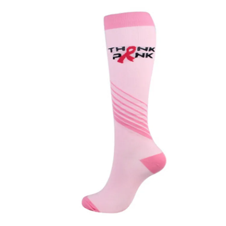 JX-II-0763 pink ribbon socks breast cancer awareness socks pink breast cancer socks