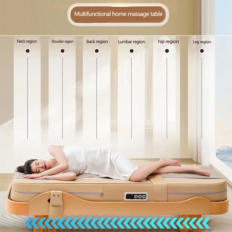 Chinese Professional Manufacturer 4 Motor Electric Smart Adjustable Function Thai Jade Stones Massage Bed Design