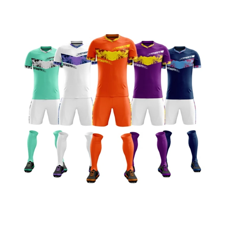 Soccer Jersey Sets Sublimation Soccer Wear For Men Practice Football Shirts Custom Football Sportswear Soccer Team Uniform kids