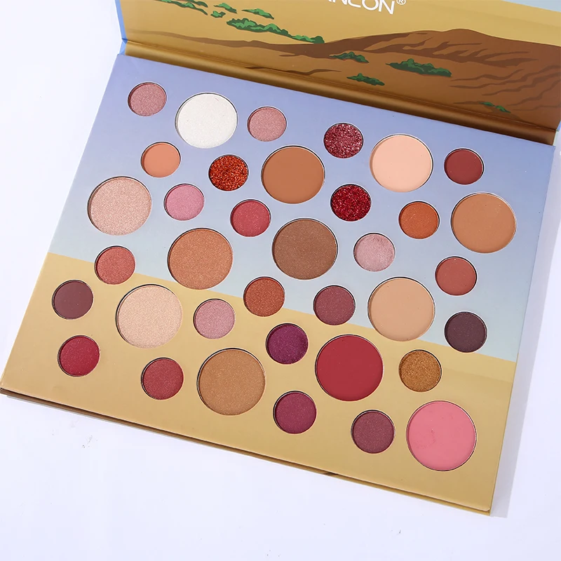 Eye Shadow Highlighter Blush Contour Palette 36 Colors Mineral Make up Glitter Shimmer Matte Eyeshadow Palette Paper Book