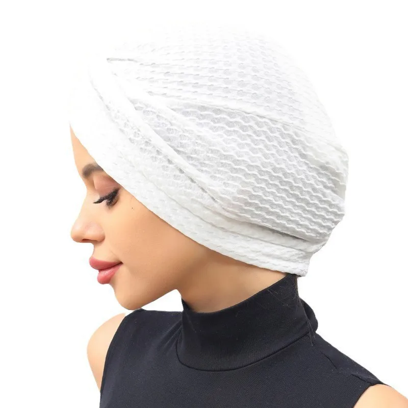 Stretch Turban Hats for Women African Knot Headwraps Soft Pre Tied Bonnet Hair Wrap Pretied for Black Women Vacation Hair Decor