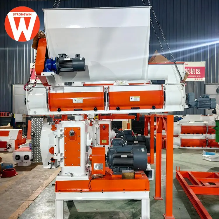 Strongwin 5 tons per hour animal feed pellet machine feed mill machineries for layers feed