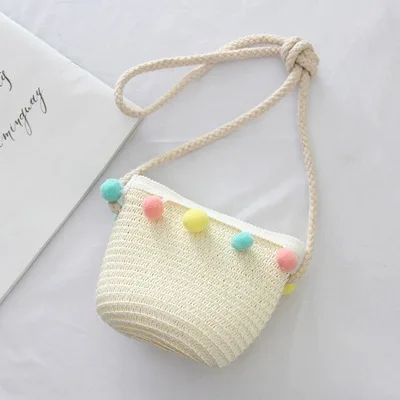 Girl Purse,Hot Sale Mini Crossbody Bag Hand Made Straw Toddler Little Girl Fashion Purse