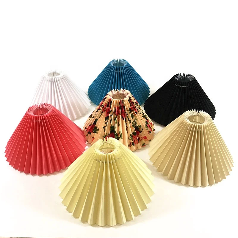 Lamp Cover Pure Color Pleated Lamp Shade Hanging Fabric Home Lighting Decoration Lighting and Circuitry Design Plastic Round XSX