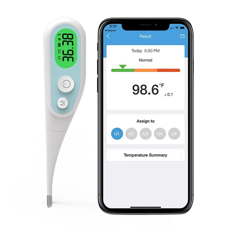CE ISO 510K Approved Digital Rectal Thermometer Fever Temperature Thermometer With Bluetooth