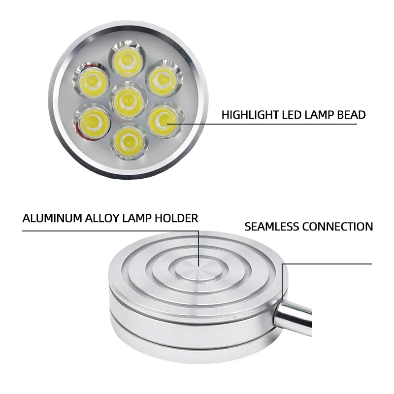 LED Work Light Adjustable Flexible L40cm gooseneck Magnetic Base Workshop Working Lamp Machine Tool Light Long Arm Hose Workshop