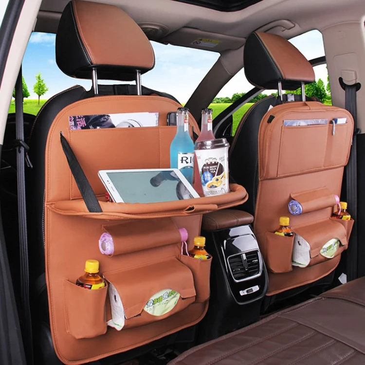  Manufacturers Custom wholesale best selling high quality easy installing Car seat back Organizer storage bag with table