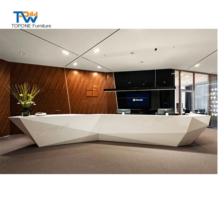 Diamond Reception desk Salon  grey color hotel Office front reception desk table