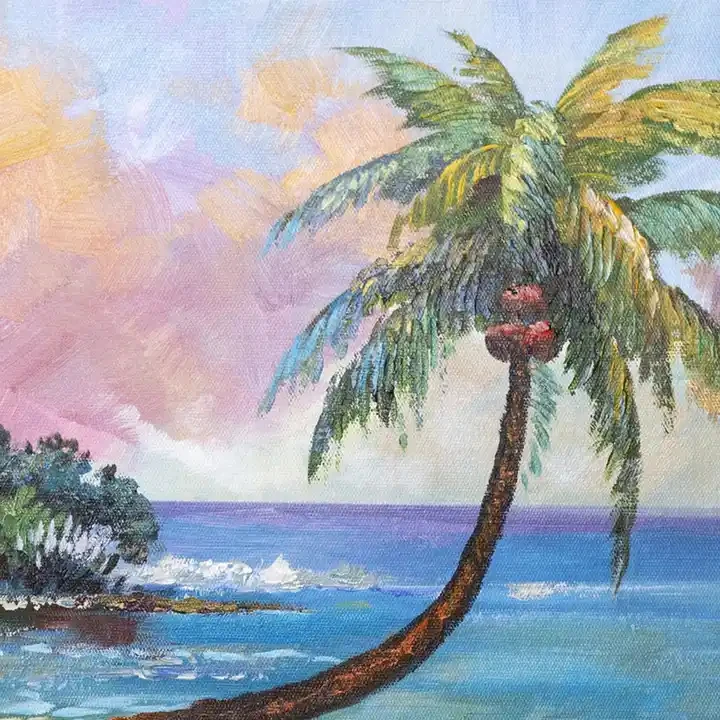 Cuadros landscape handmade acrylic Decorative coconut tree seascape oil painting