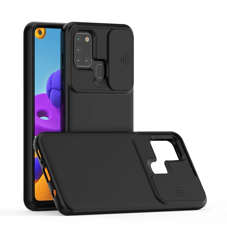 For samsung galaxy a21s Slide camera cover phone Case Shockproof TPU Protect Mobile Phone For samsung a21 case