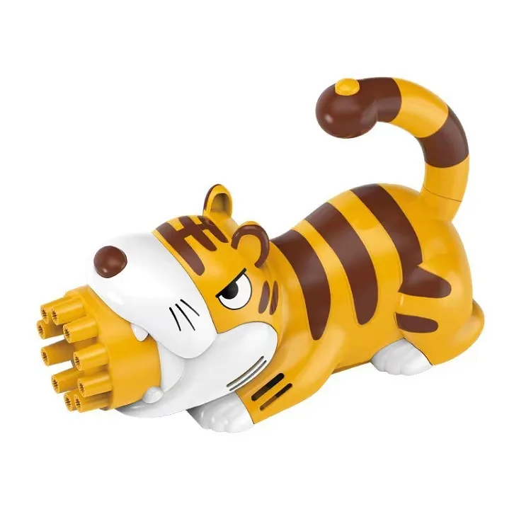 10 holes Kids Cartoon animal Electric Bubble Gun machine Tiger Dinosaur Unicorn Bubble Toys with sound light
