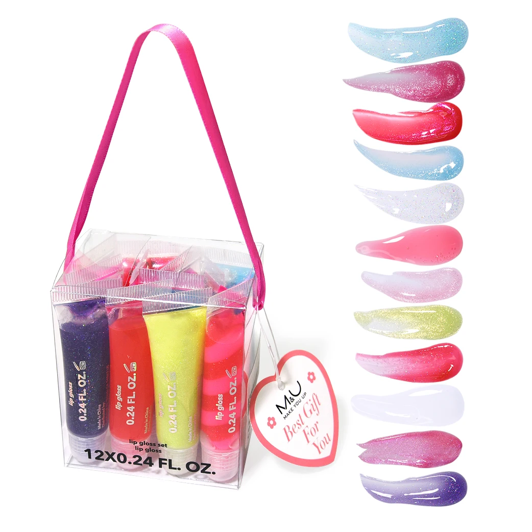 Lip Gloss with Key Chain Custom Logo Lip Gloss Tube Vendor Pouch Pencil Lip Gloss No Labels
