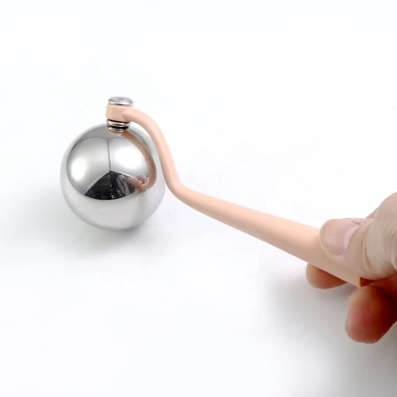 New design Face Cooling Massage Stainless Steel Ice Globe Facial Roller 360 Degree Rotating Facial Ice Globe