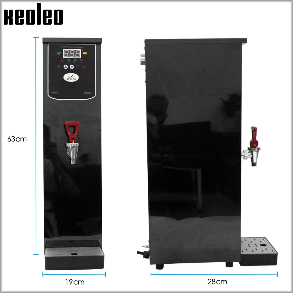 Xeoleo 20L Hot Water dispenser Commercial Hot Water machine 60L/H Black Stainless steel Water boiler for bubble tea shop 3000W